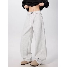 批发2026布偶鸟重磅<b class='q'>美式</b>腰头拼色运动健身卫裤男款弯刀裤子直筒<b class='q'>休闲</b>裤