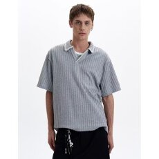 批发【冰感棉美式简皓亨利领短袖t恤男夏季宽松重磅纯色半袖体恤