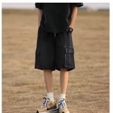 批发工装淘<b class='q'>潮</b>牛仔短裤男夏季薄款水洗做旧高街复古宽松休闲五分裤<b class='q'>潮</b>