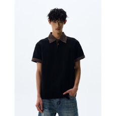 批发空气棉220克】休闲二浩<b class='q'>格子</b>假两件polo<b class='q'>衫</b>短袖男上衣宽松半袖T恤夏