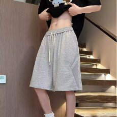 批发立体包边】夏季港枫街男士宽松直筒五分牛仔短裤休闲薄款沙滩中裤