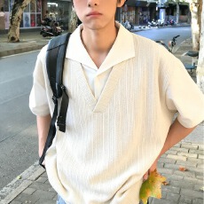 麦穗纹假二件美式嘉盛复古休闲宽松短袖T恤男2026夏季半袖上衣