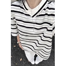 批发超柔面料POLO】条纹潮人邦短袖<b class='q'>t</b>恤衫<b class='q'>男</b>夏季设计感宽松休闲半袖