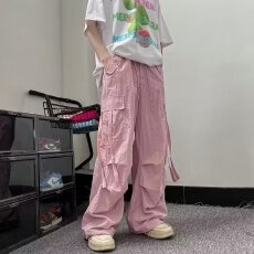 批发【原版质量】潮牌侠夏季薄款工装裤男<b class='q'>日系</b><b class='q'>复古</b>宽松阔腿直筒休闲裤