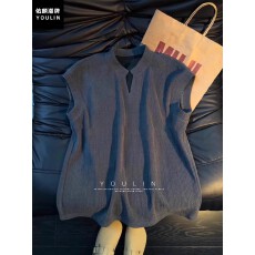 批发麦穗纹】v领常青树背心男夏季潮牌肌理感无袖t恤美式运动坎肩汗衫