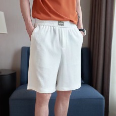 批发立体裤头包边】纯色壹方五分裤夏季<b class='q'>商务</b>修身<b class='q'>休闲</b>短裤开叉中裤子男