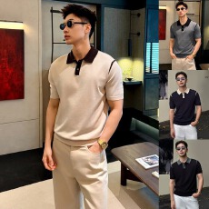 批发针织衫】polo衫男万凯邦夏季重磅宽松拉链翻领男士短袖t恤半袖潮