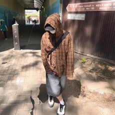 批发户外008轻薄格子连帽防晒衬衫男士<b class='q'>夏</b>季2026新款宽松情侣外套