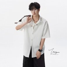 批发【短袖刺绣<b class='q'>夏</b>季乐盛兴潮牌轻奢刺绣polo衫男士休闲翻领短袖衬衫