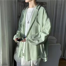 防晒衣男士潮人邦亚麻长袖外套休闲宽松棉麻衬衣夏装外穿防晒衫