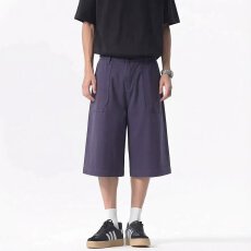 批发2026二浩夏季新款男士<b class='q'>商务</b>纯色时尚短款运动<b class='q'>休闲裤</b>潮流直筒男裤