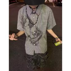 批发高端搭配条纹衬衫男短袖2026夏季修身商务免烫衬衣男冰丝半袖寸衣