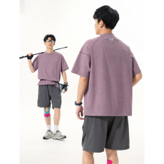 批发美式正派机能龙鳞吸湿透气速干抗菌户外短袖男夏季健身骑行t恤衫