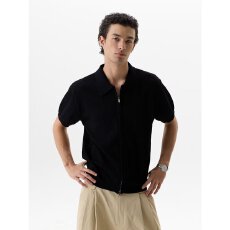 批发欧货揭潮坊高端针织polo衫男夏弹力翻领短袖t恤商务通勤冰丝线衣