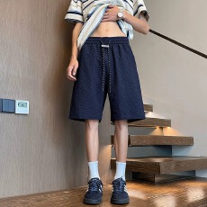 批发2026聚潮夏季新款泡泡纱潮流复古五分短裤男休闲宽松中裤子情侣