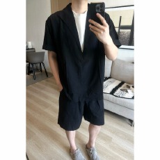 批发套装】老钱风淘倩短袖短裤套装男女夏季轻薄休闲假两件衬衫一整套