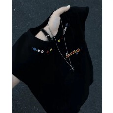 批发刺绣索罗娜】纯棉背心<b class='q'>男</b>夏季高级感重磅无袖<b class='q'>t</b><b class='q'>恤</b>cleanfit<b class='q'>运动</b>坎肩