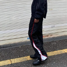 夏季九哥薄款宽松条纹速干运动休闲裤男宽松痞帅炸街青年百搭裤子