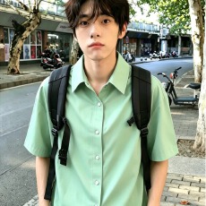 批发夏季揭潮坊<b class='q'>衬衫</b>男短袖轻商务正装修身<b class='q'>职业</b>工装冰丝纯色半袖寸<b class='q'>衬衣</b>