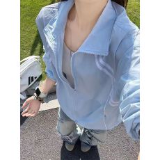 批发原版尼龙皱拼网冰川蓝常青树情侣防晒衣男女夏季速干户外外套