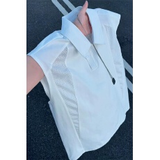 批发索罗娜】解构网眼拼接速干背心<b class='q'>男</b>夏季透气无袖T恤Polo衫运动坎肩