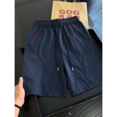 美式良田斜切刺绣速干短裤男夏季轻薄冰丝凉感休闲运动五分裤中裤