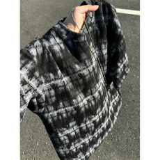 批发美式正派复古扎染提花短袖男夏季肌理感正肩半袖T恤上衣