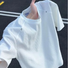 批发男士十八先生短袖T恤夏季男装纯色潮牌宽松刺绣夏天衣服<b class='q'>男生</b>半袖