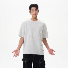 复古潮乐邦cleanfit结构boxy版型短袖T恤正肩设计感男女夏上衣潮