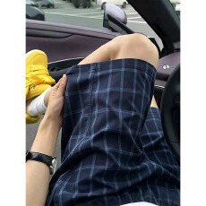 批发格子008速干短裤男夏季薄款冰丝直筒五分裤美式健身运动<b class='q'>裤子</b>中裤