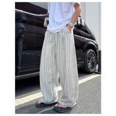 批发潮流南极牛流行垂坠感休闲裤男女款松紧腰阔腿裤2026<b class='q'>夏</b>宽松长裤潮