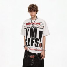 华夫格原版做法搞怪黑衣趣味情侣装短袖T恤男夏季重磅宽松上衣