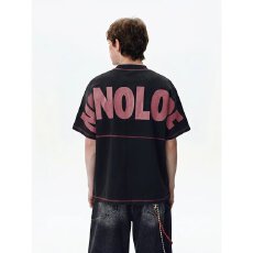 鹿皮绒字母轩潮体恤衫重磅夏季宽松休闲短袖T恤男运动圆领半袖