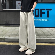 批发2026夏秋彼戈曼外景美式阔腿弯刀<b class='q'>休闲裤</b>男女宽松显瘦百搭长裤情侣