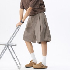 批发美式大弟批发老钱风条纹A字<b class='q'>西装</b>裤<b class='q'>男</b>女春夏cleanfit<b class='q'>休闲</b>五分短裤