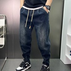 批发男士淘潮牛仔裤<b class='q'>夏</b>季薄款弹力修身束脚九分裤2026春秋休闲长裤子男