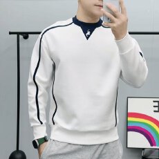 批发韩版九键宽松卫衣男炸街潮牌帅气条纹休闲上衣春秋2026新款外穿潮