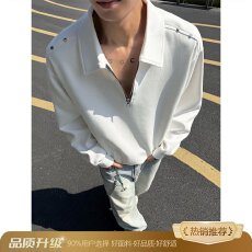 批发春秋潮牌侠长袖polo衫男潮牌美式宽松休闲上衣男士翻领内搭打底衫