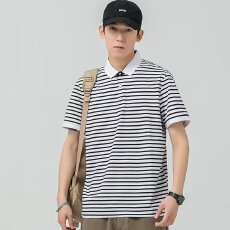 批发条纹TT套装短袖<b class='q'>T</b><b class='q'>恤</b><b class='q'>男</b>夏潮牌百搭<b class='q'>男</b>装翻领POLO衫青少年半袖上衣服
