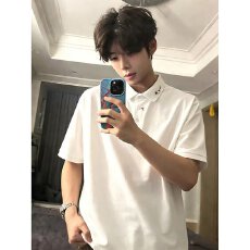 批发男装揭潮坊夏精美字母刺绣短袖时尚百搭翻领POLO衫休闲体恤衫上衣