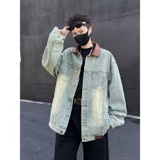 春秋潮人邦牛仔外套男新款潮牌高级感痞帅夹克休闲百搭牛仔上衣
