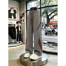美式尚迪复古条纹拼接户外休闲运动裤男女款街舞工装裤机能登山裤