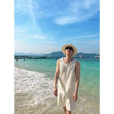 批发肌理感港蟹坎肩背心男夏季潮流宽松运动健身砍袖无袖T恤内搭打底