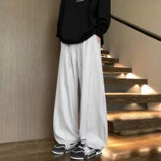 批发<b class='q'>夏</b>季迈斯新款凉感冰丝裤明线弯刀设计感男女百搭宽松显瘦休闲裤潮