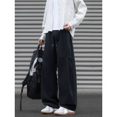 美式迈斯伦阔腿工装裤男垂感弯刀裤子宽松直筒解构拼接男休闲长裤