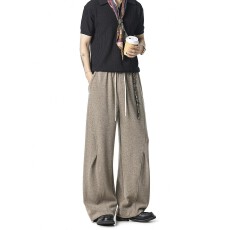 批发夏季789薄款轻奢老钱风通勤卫裤男直筒阔腿休闲裤男弹力运动裤子