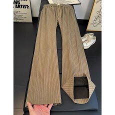 批发美式欧派星条纹肌理感休闲长裤男<b class='q'>秋</b>冬潮牌保暖垂感松弛感阔腿卫裤
