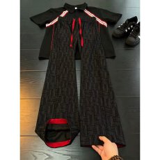 批发褶皱苏鹏冰丝裤男港风ins高级垂感百搭<b class='q'>夏</b>季潮流宽松直筒休闲裤子