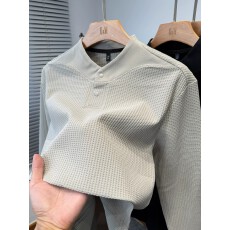 批发美式潮流坊领夫格卫衣男款秋冬中青年休闲长袖t恤男纯色内搭上衣