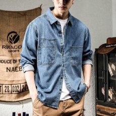 批发牛仔摩朋外套<b class='q'>男</b>复古秋冬季宽松上衣日系ins潮牌痞帅工装夹克<b class='q'>韩版</b>